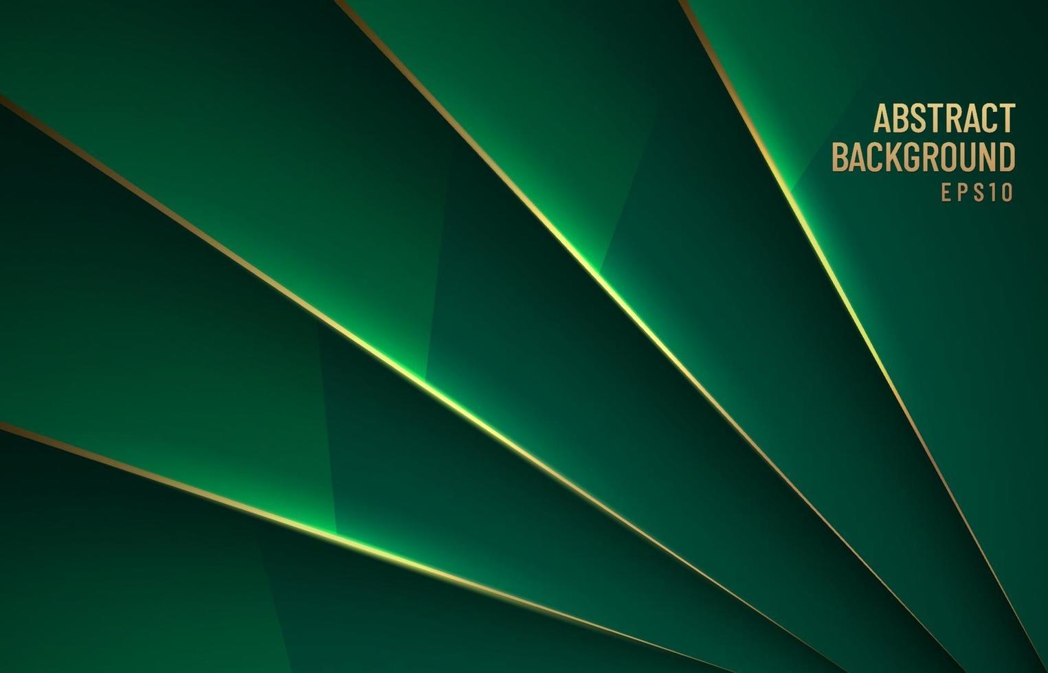 Elegante capa superpuesta de fondo brillante metálico verde oscuro con sombra con estilo de lujo de línea dorada. que puede utilizar para el diseño de folletos de plantilla. cartel, banner web, volante, etc.ilustración vectorial vector