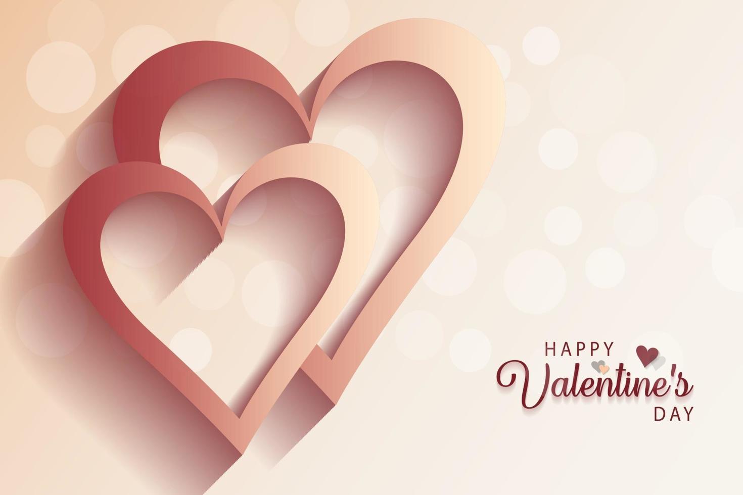 Realistic Happy Valentine's Day Background with hearts love and feelings. vector