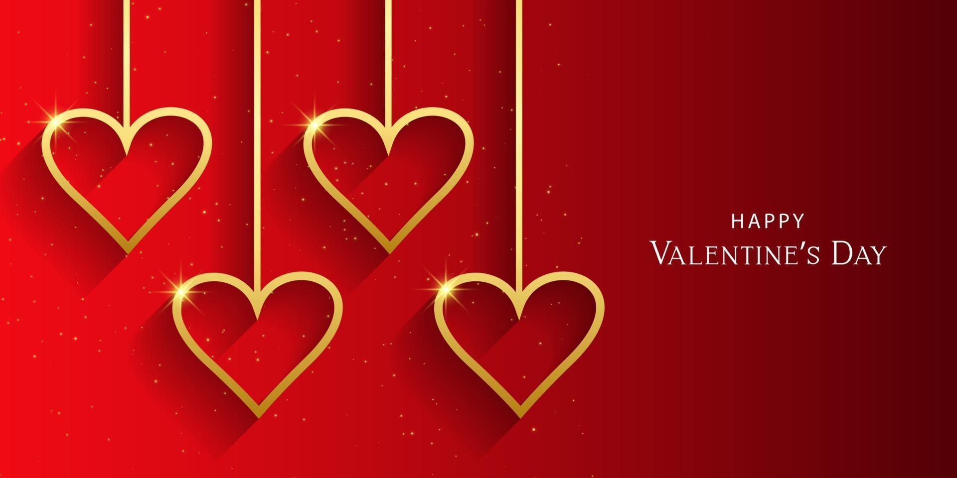 hermoso corazón de San Valentín en la ilustración de fondo rojo. vector