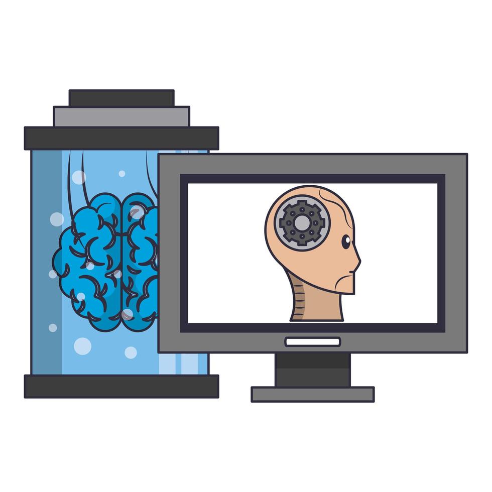 concepto de iconos de inteligencia artificial cartoon vector