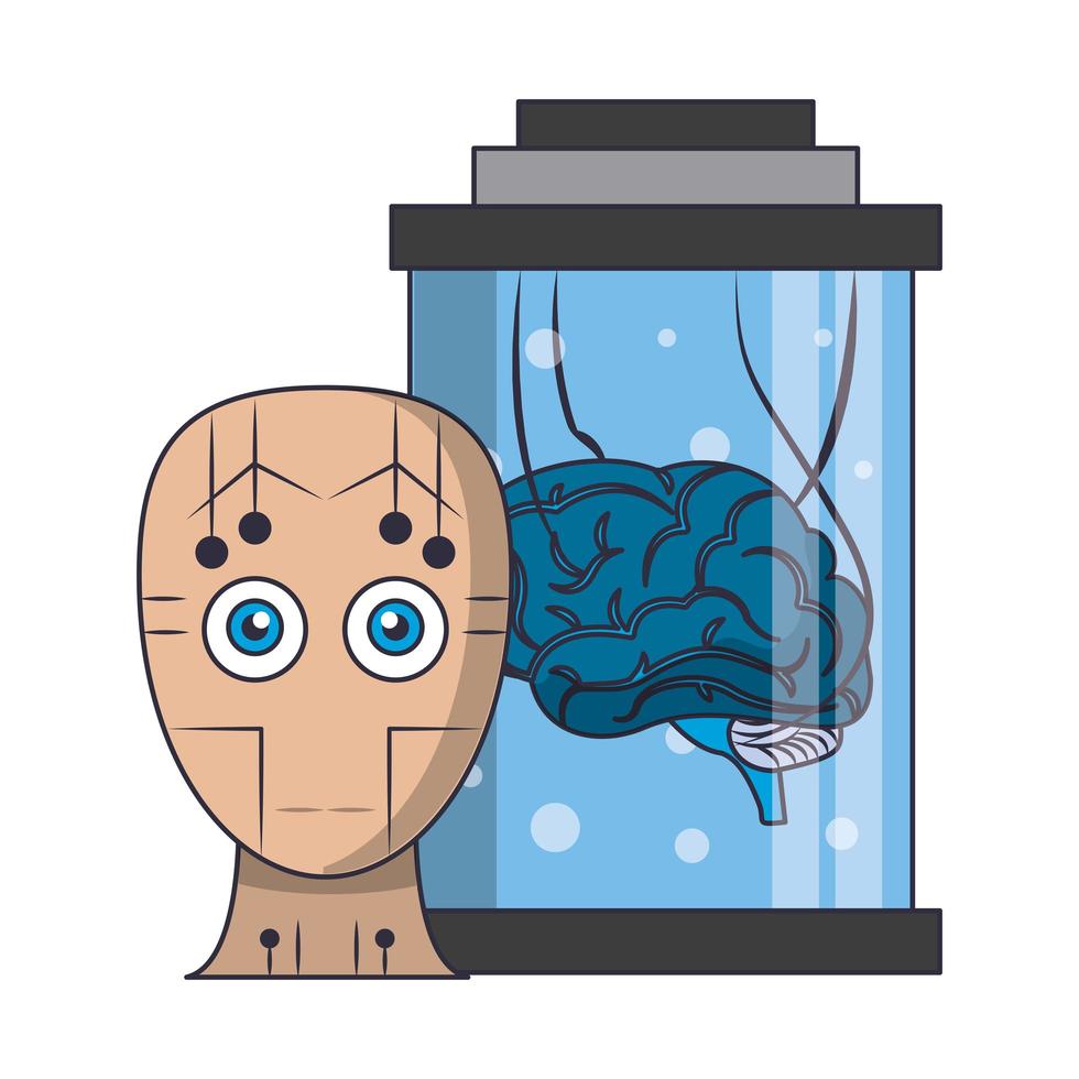 concepto de iconos de inteligencia artificial cartoon vector