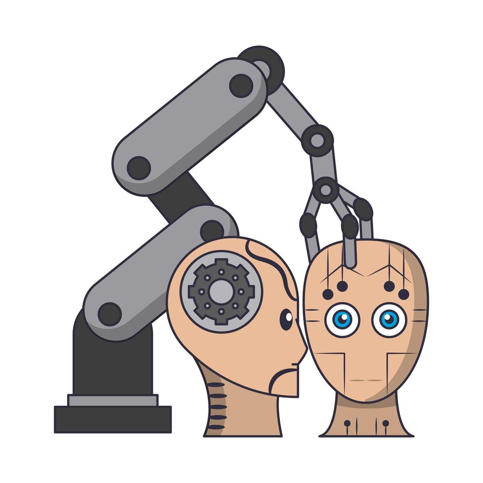 concepto de iconos de inteligencia artificial cartoon vector