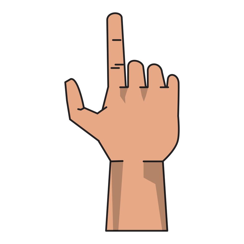 Human hand with finger up cartoon isolated vector