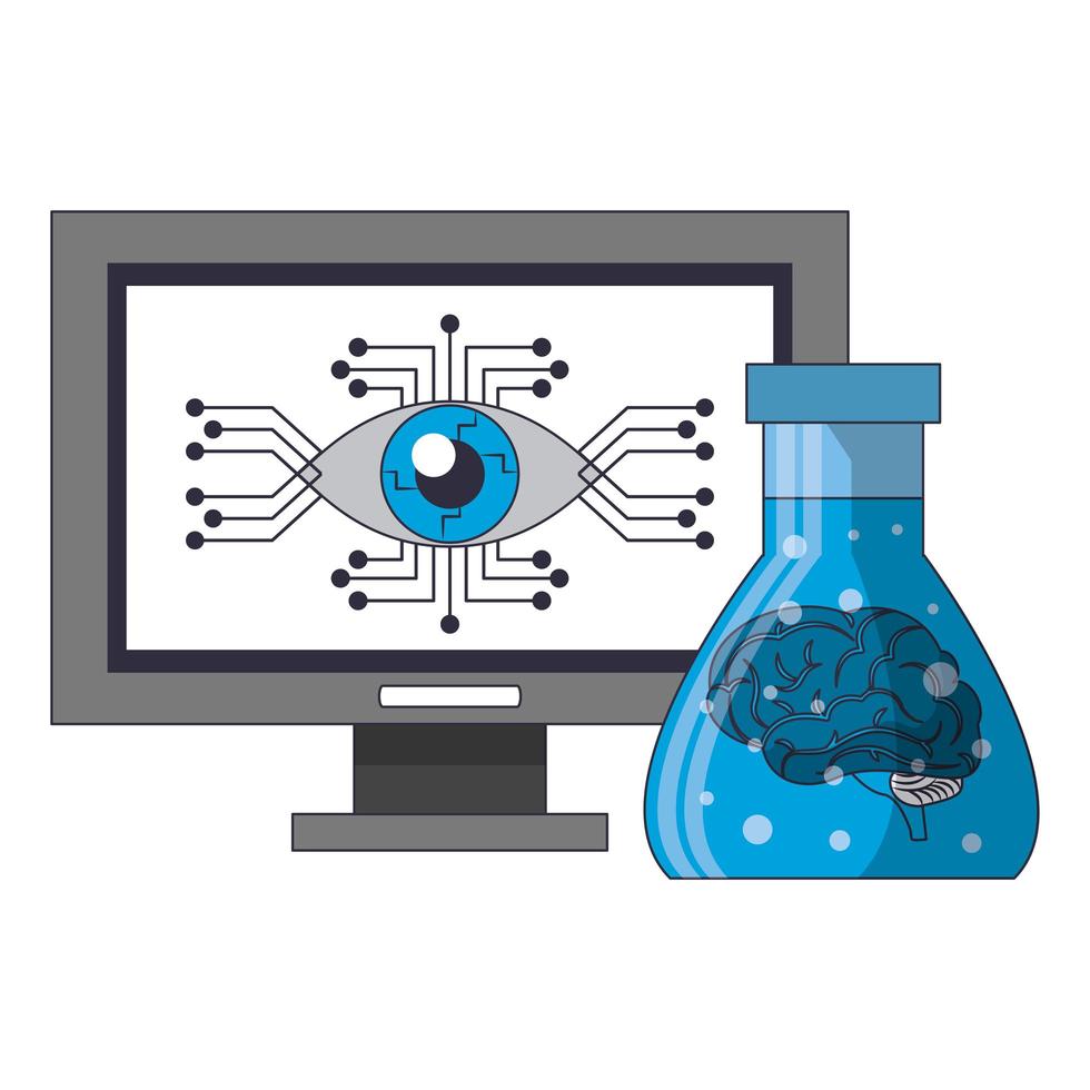 concepto de iconos de inteligencia artificial cartoon vector