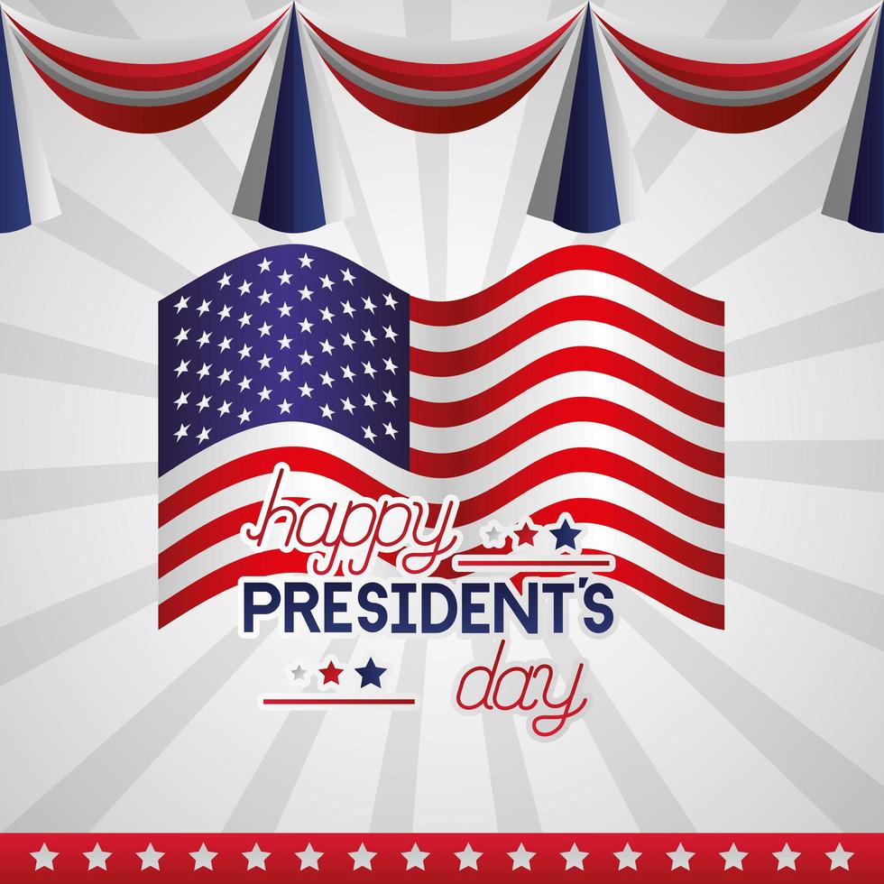 happy presidents day celebration poster with flag 1968846 Vector Art at ...