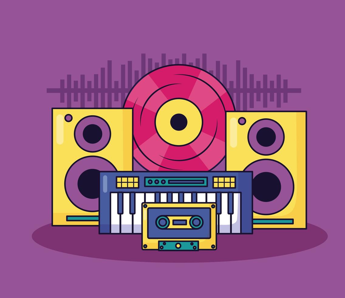 music colorful background vector