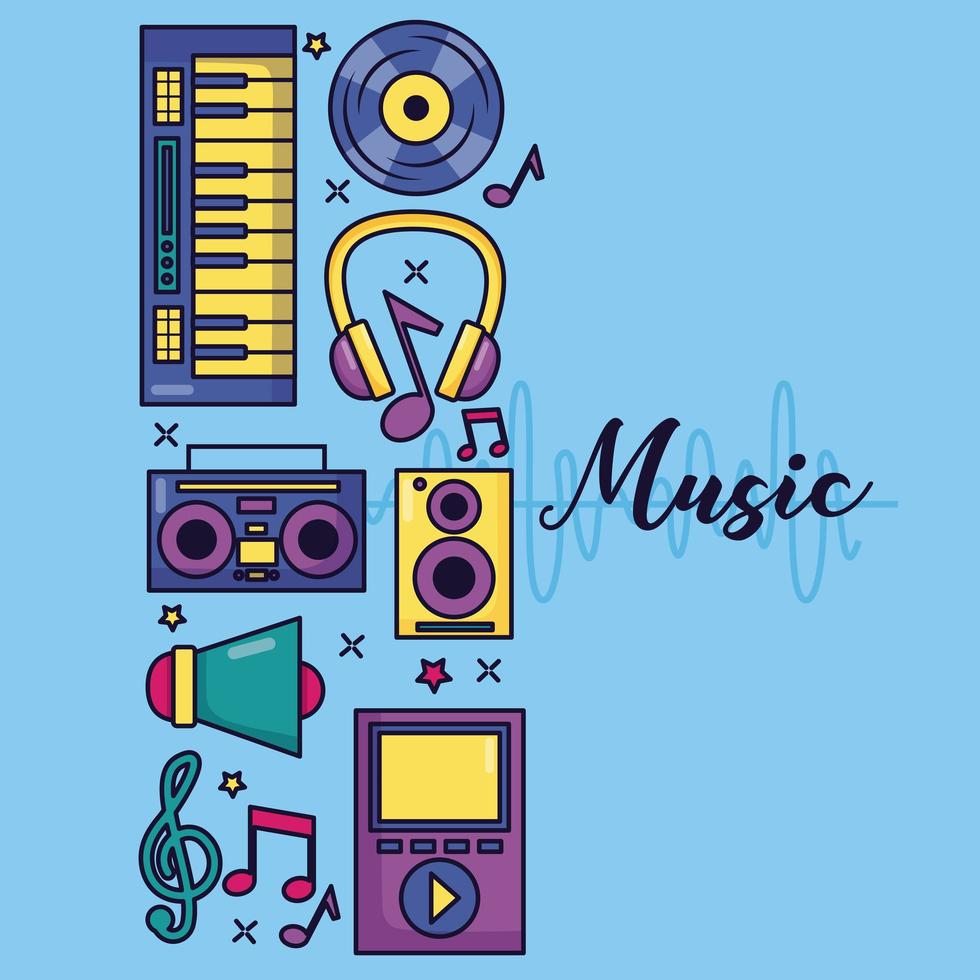 fondo colorido de la música vector