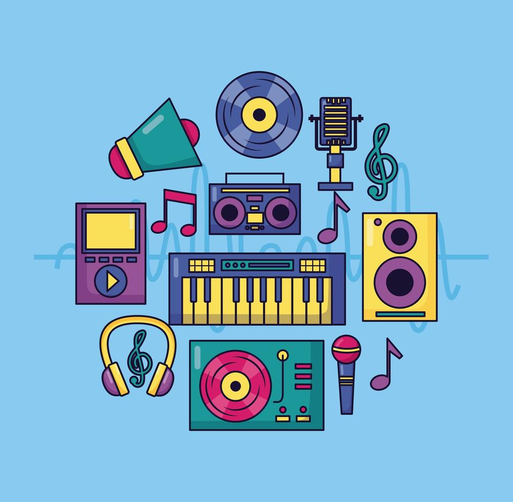 fondo colorido de la música vector