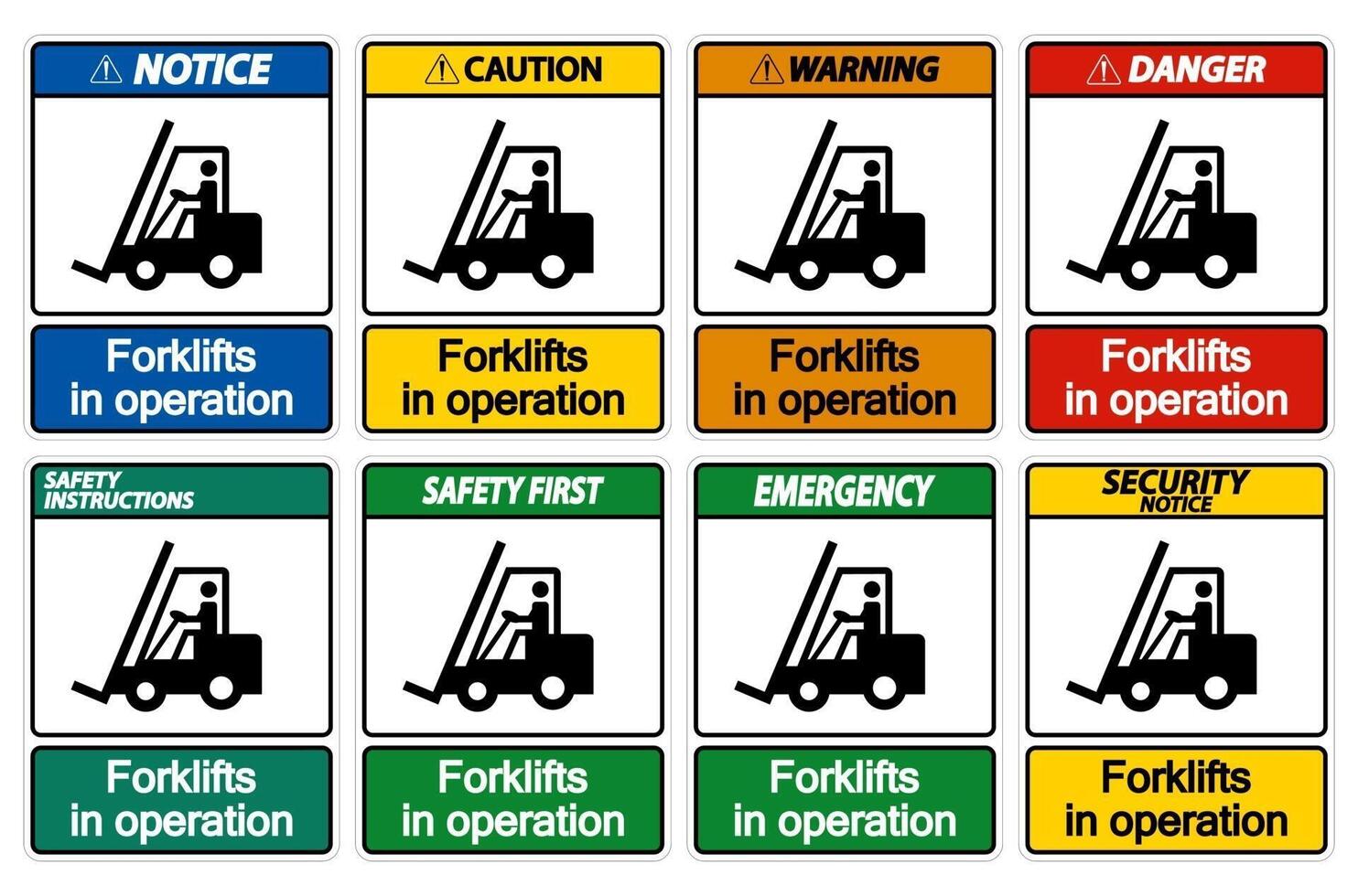 forklifts in operation Symbol Sign Isolate on transparent Background vector