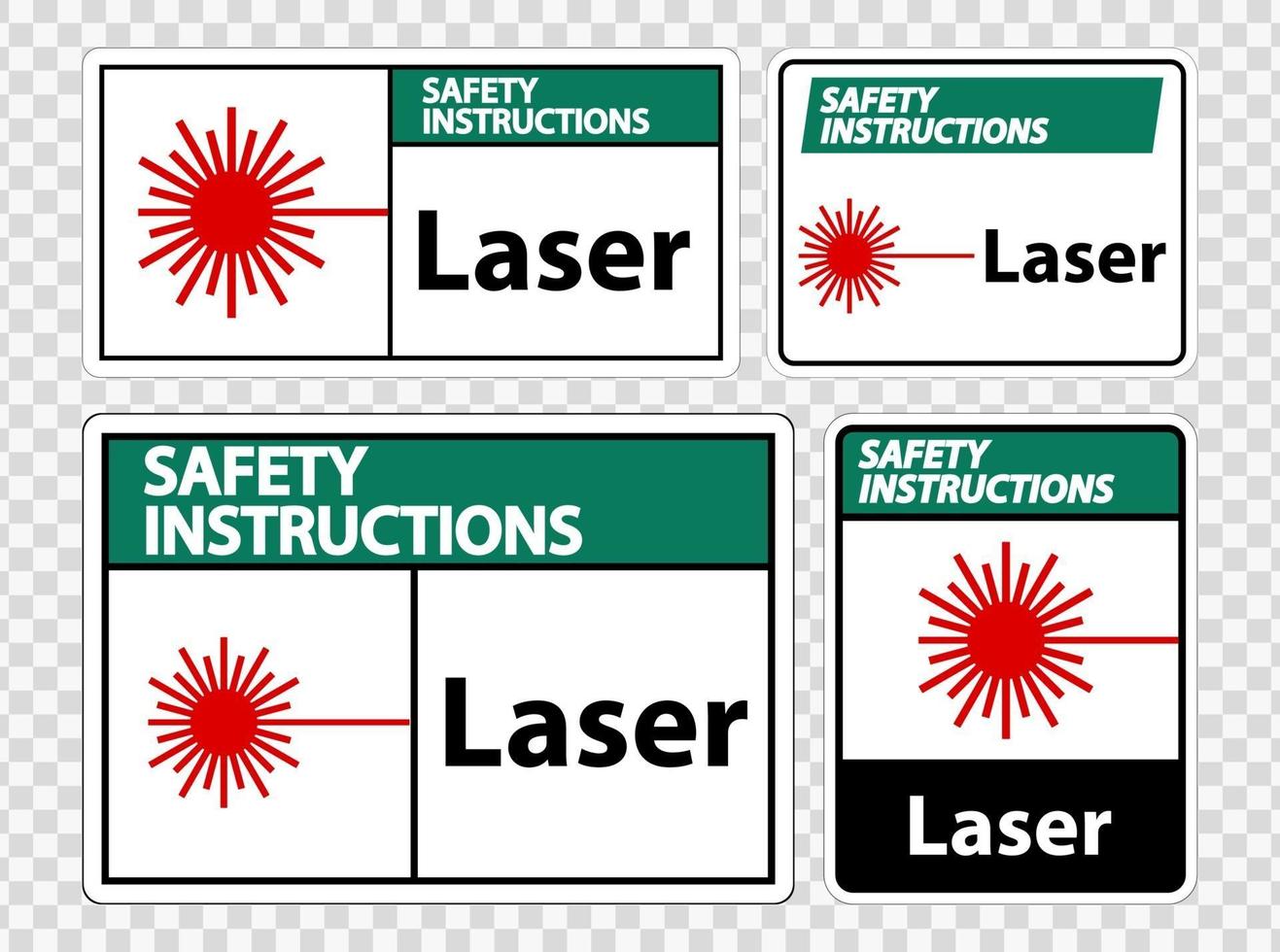 instrucciones de seguridad símbolo láser signo símbolo signo vector