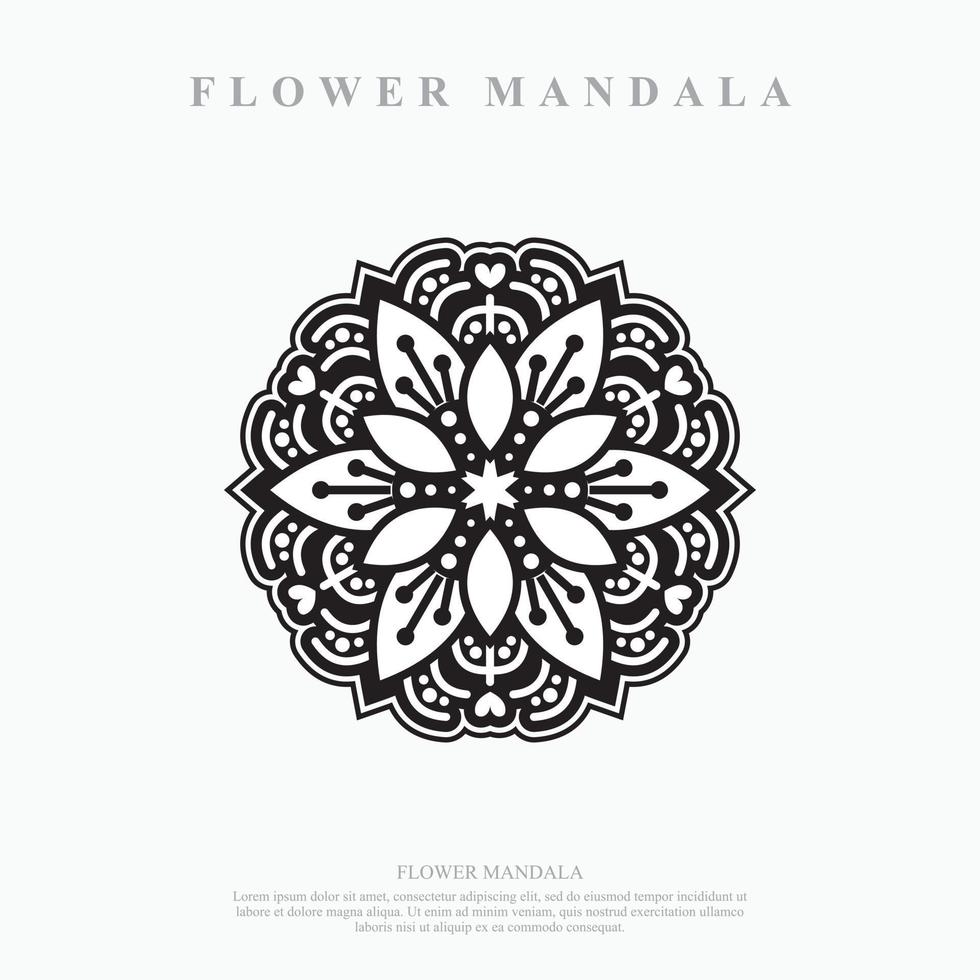 mandala de flores. elementos decorativos vintage. patrón oriental, ilustración vectorial. vector