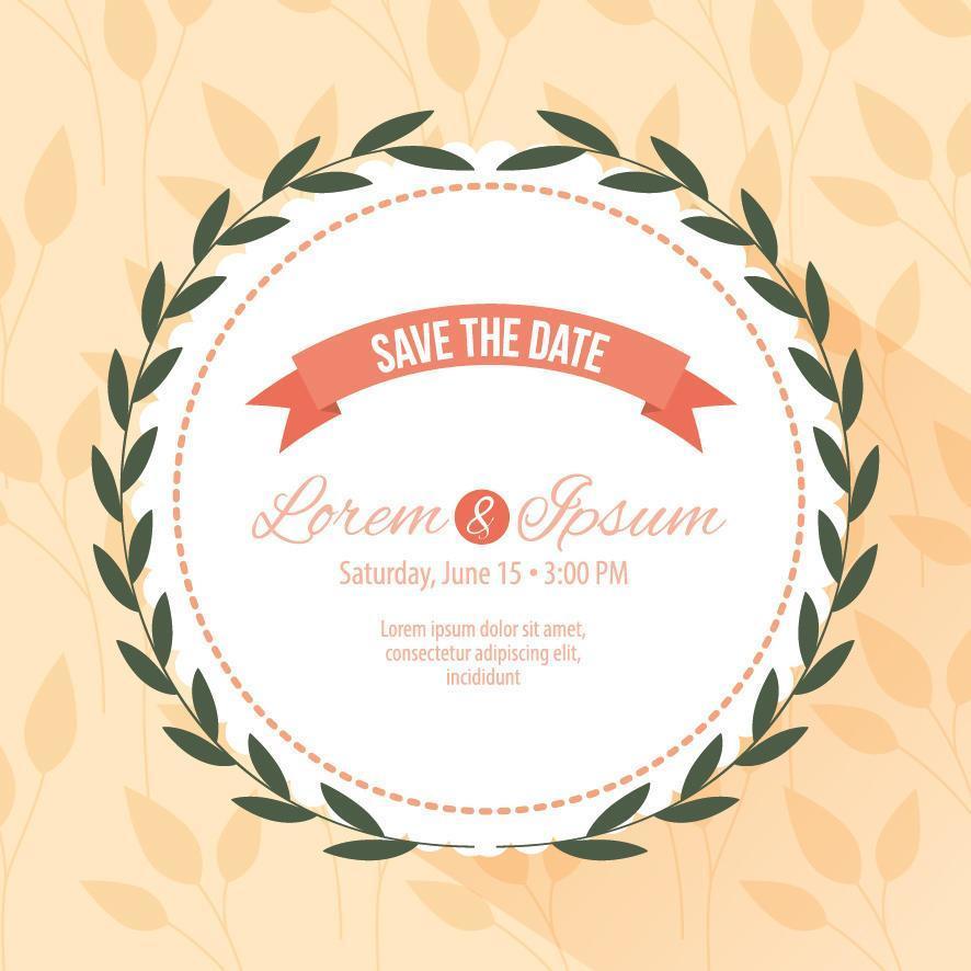 save the date circular frame vector