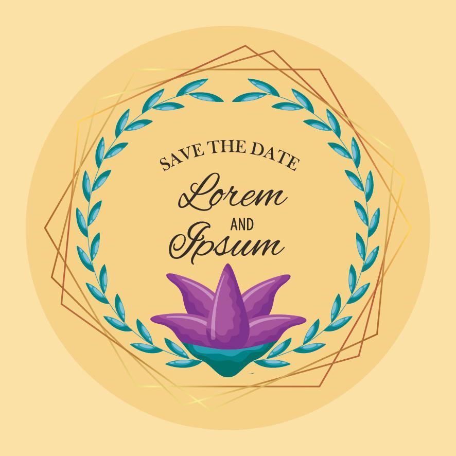 save the date circular frame vector