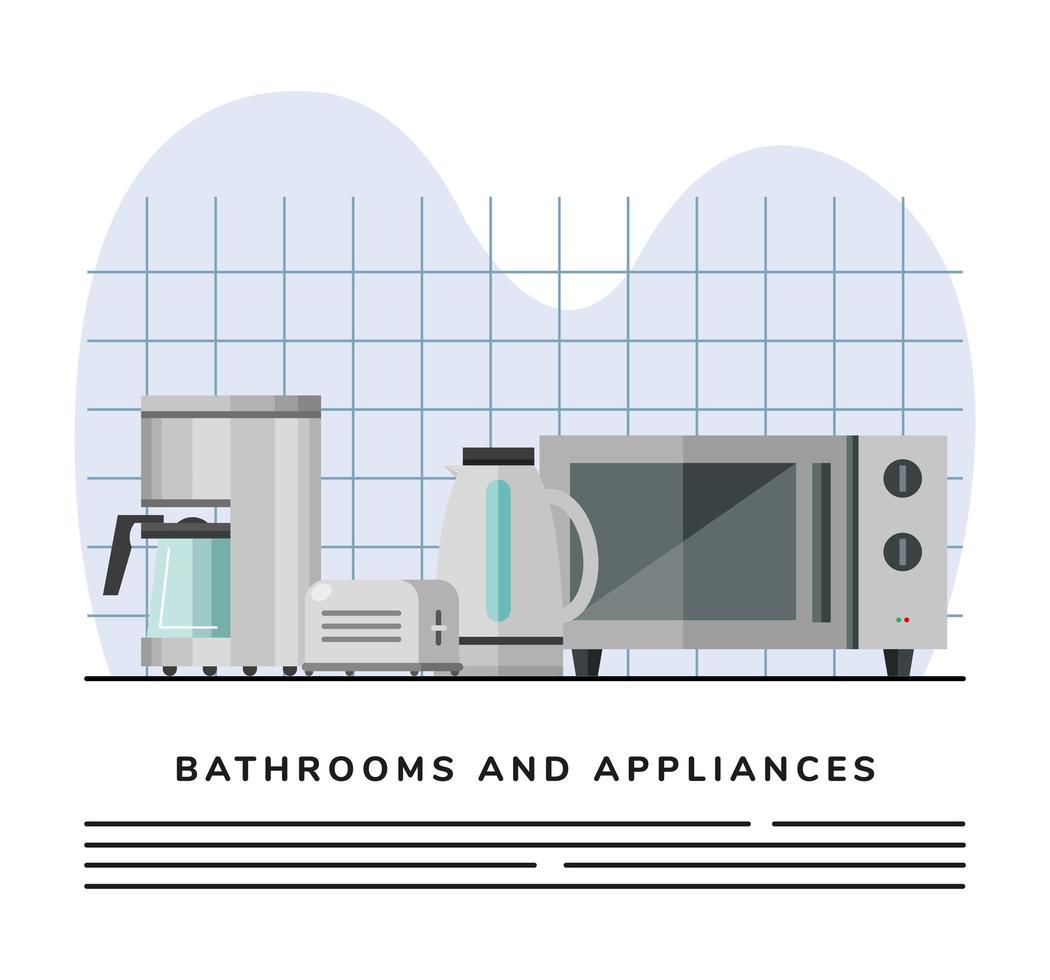 Kitchen appliances banner template vector