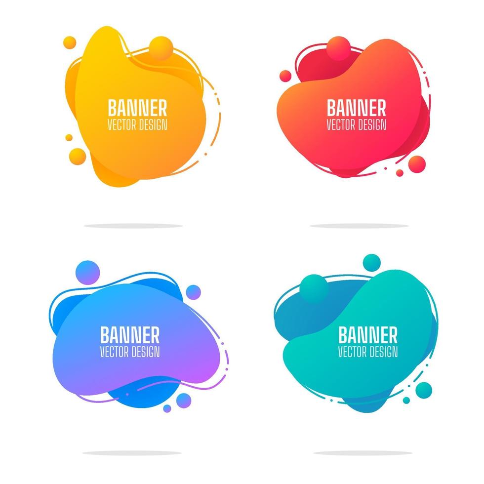 Set of banners graphic elements flowing liquid shapes and modern abstract geometric lines. vector