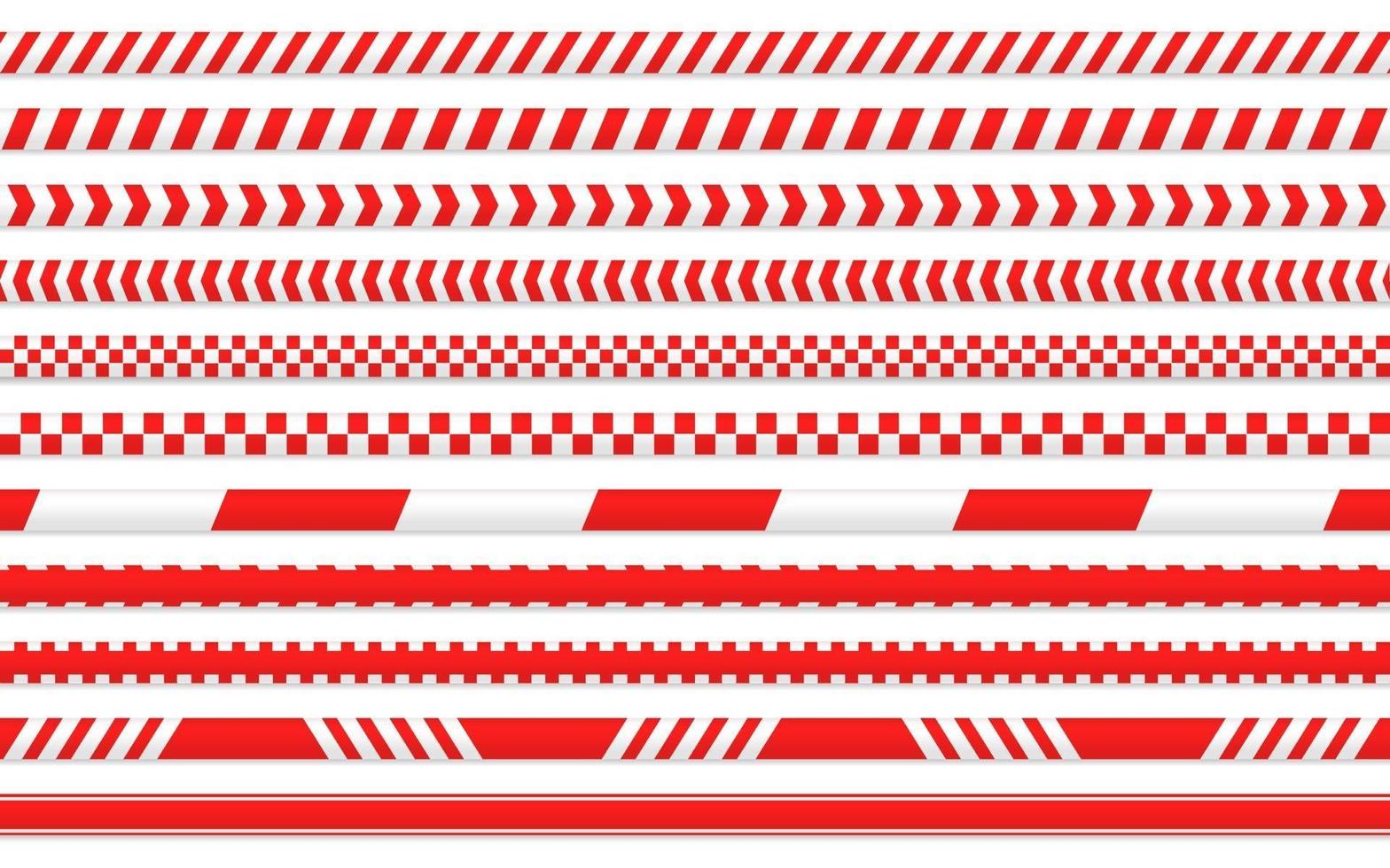 Quarantine tape. Red tape for separating entrance areas.isolate on white background. vector