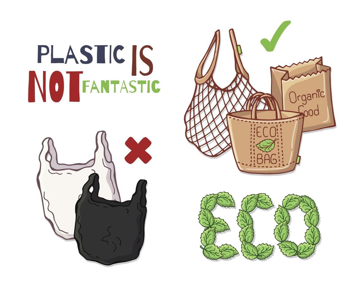 Reusable bags vector