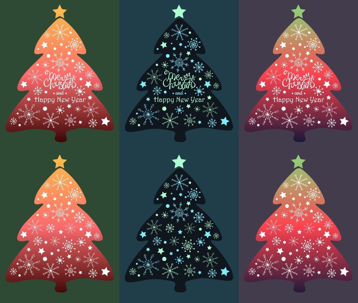 Christmas trees vector