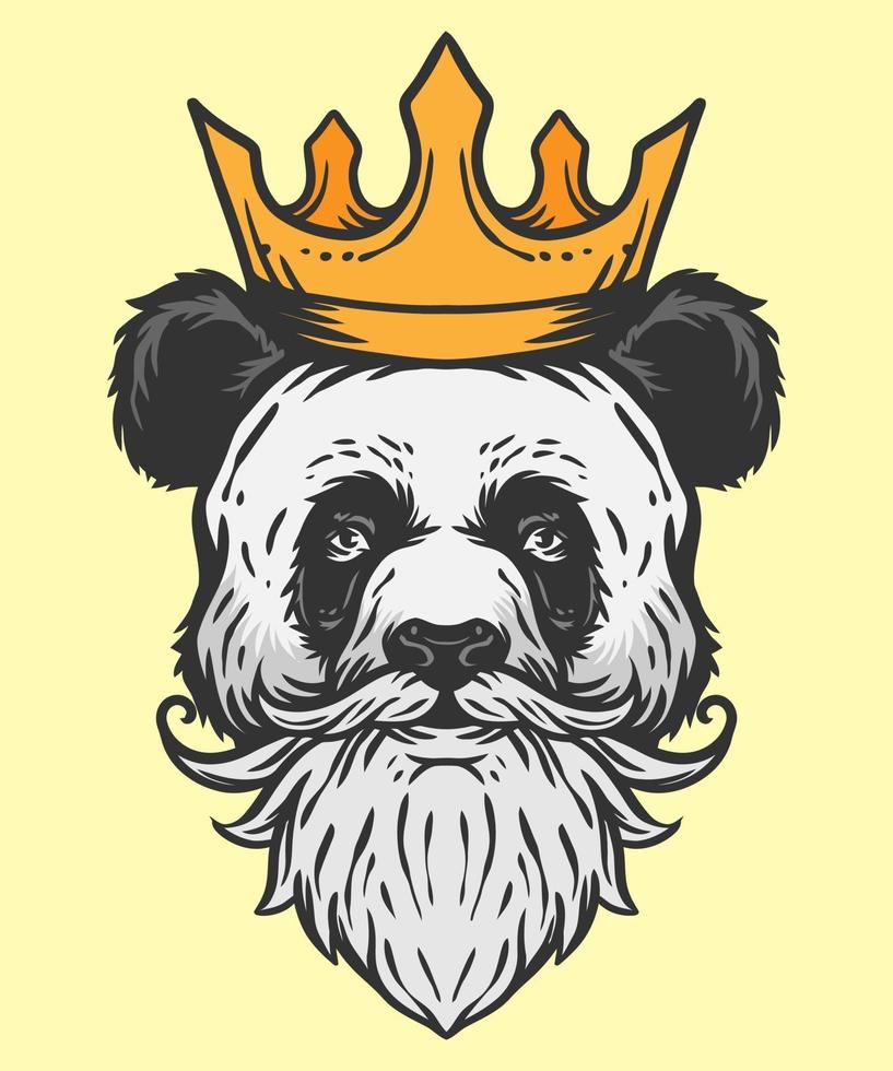 king of panda illustration vector