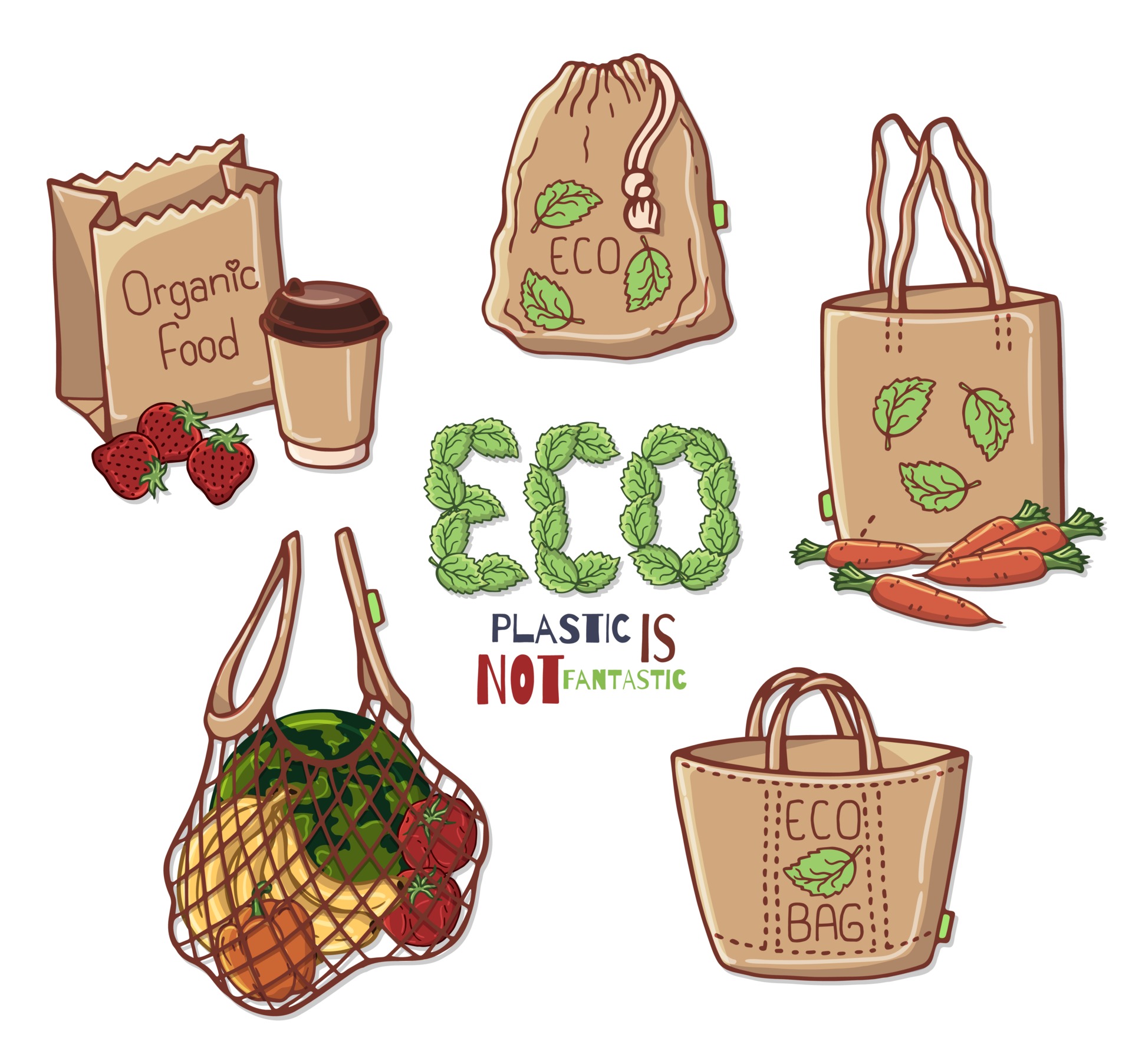 plastic is not fantastic 1969353 Vector Art at Vecteezy