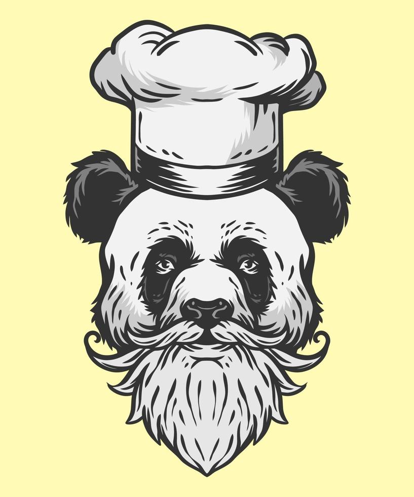 panda chef illustration vector