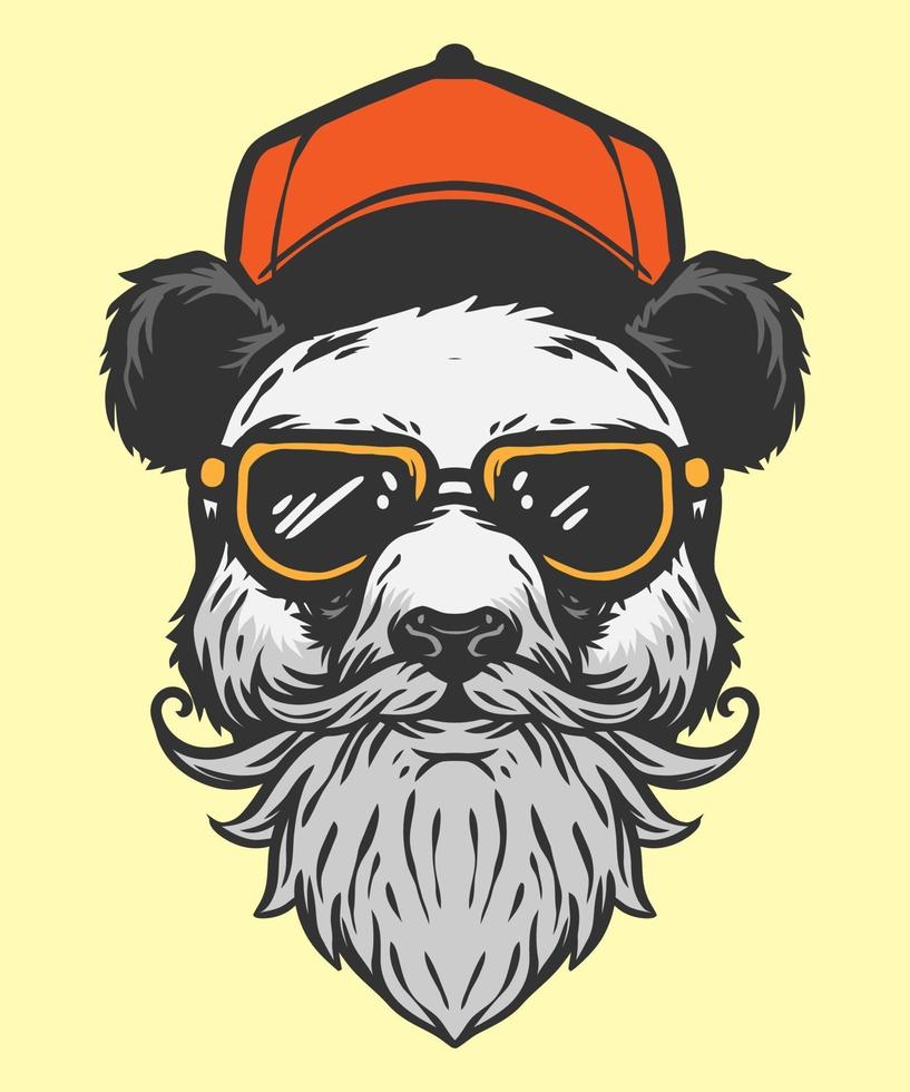 modern style of panda illustration vector