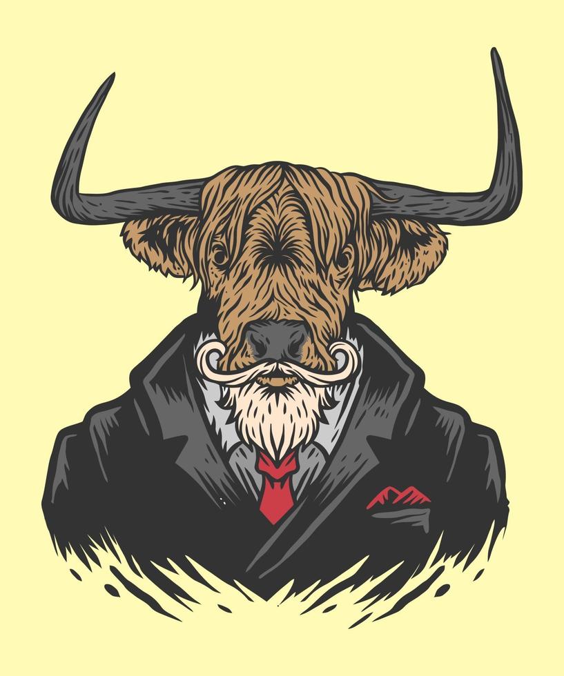 cow man illustration vector
