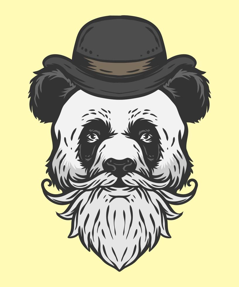 panda old man vector