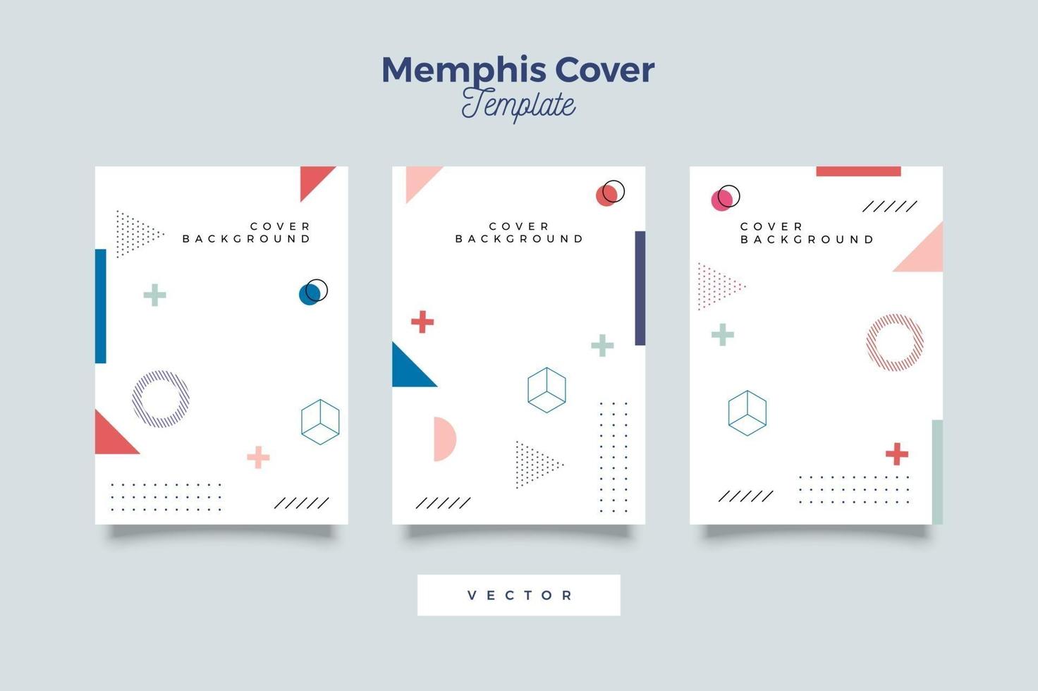 Simple covers set in memphis style vector