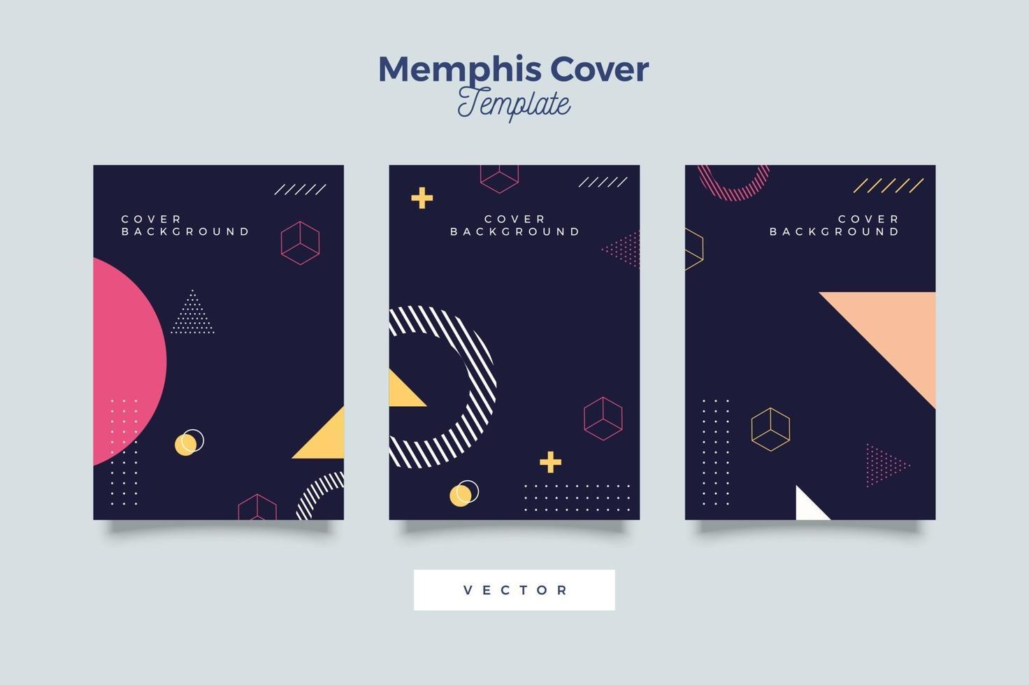 Set of neo memphis style covers collection vector