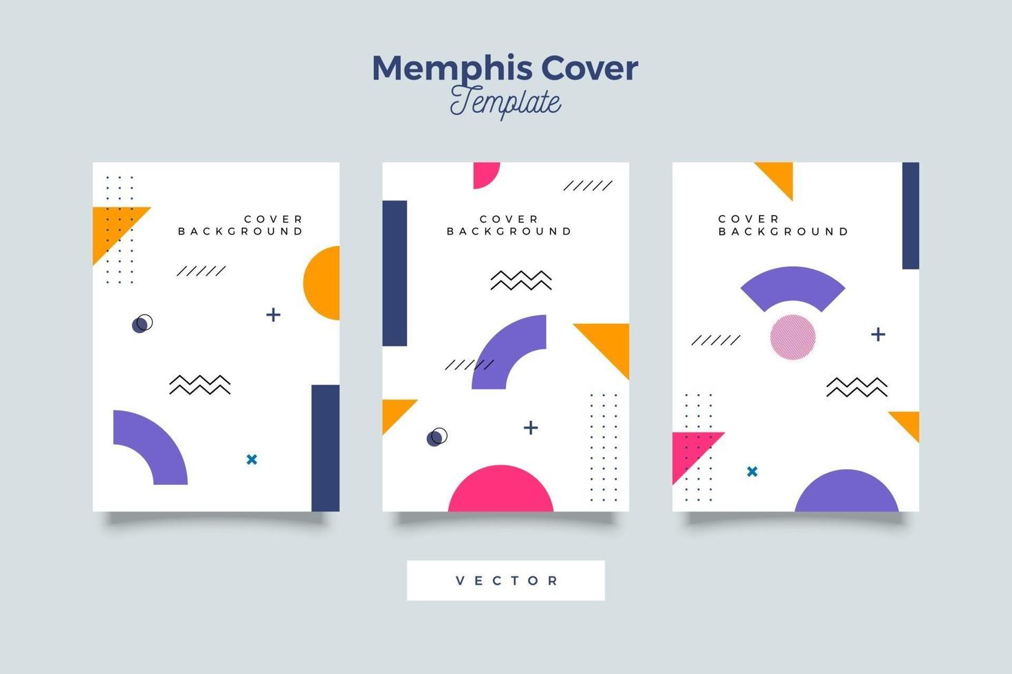 Set of creative memphis template for cover vector