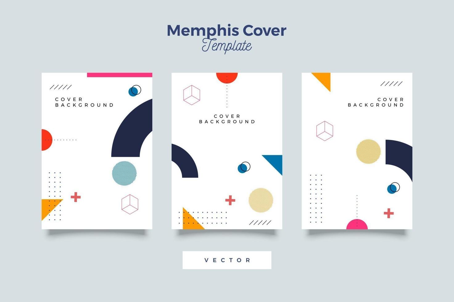 paquete de colección de fundas de estilo memphis vector