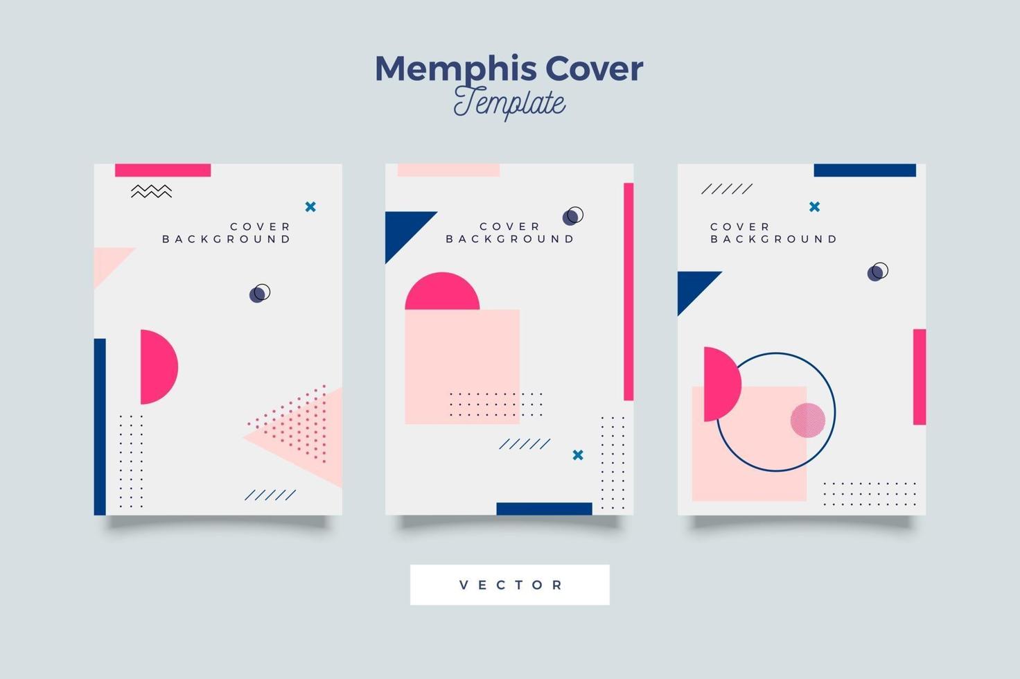 conjunto de plantilla plana de memphis para portada vector