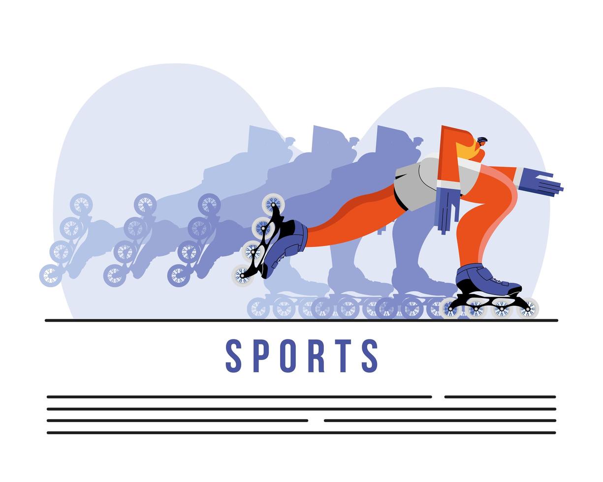 athlete practicing skate sport banner template vector