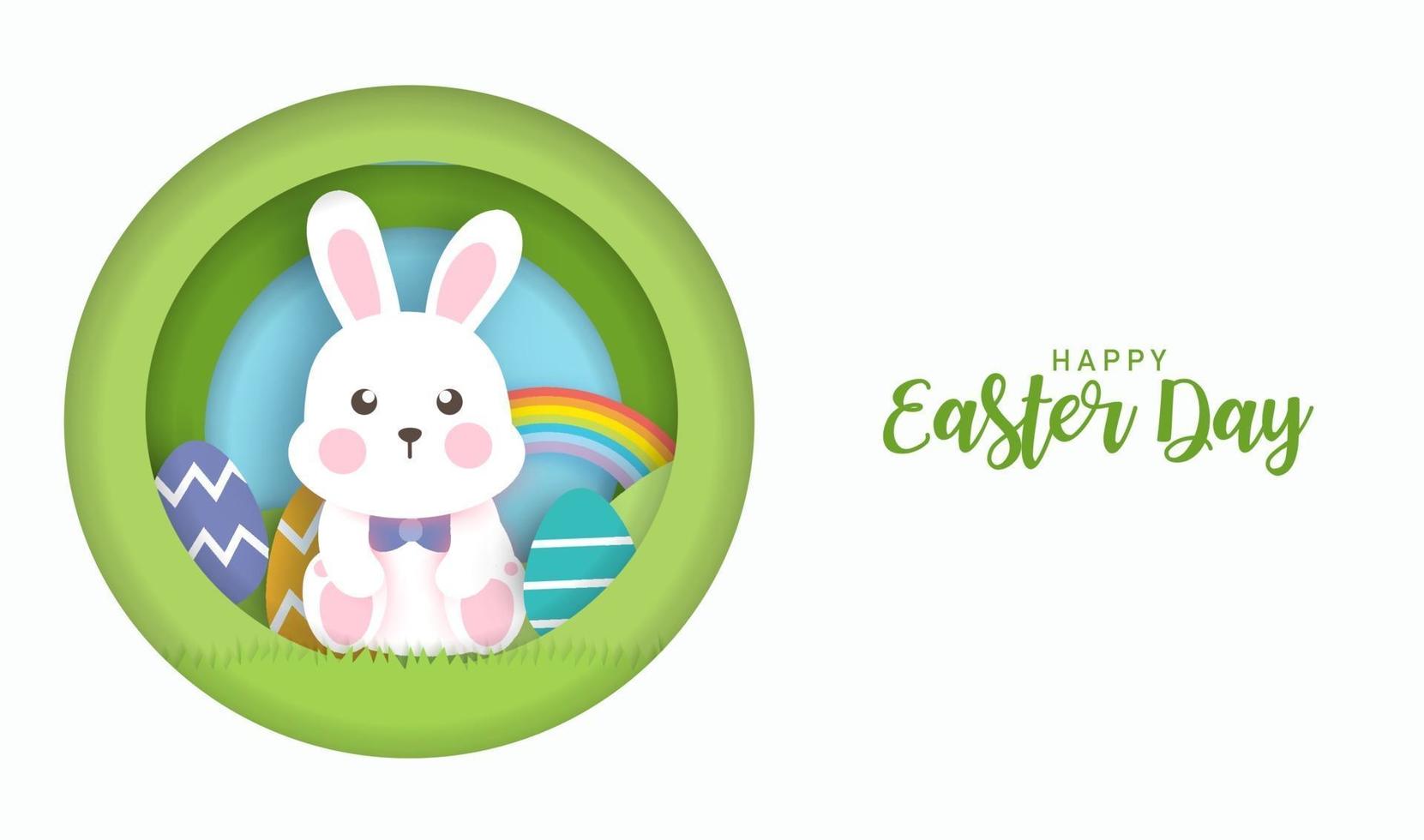 Easter day background and banner vector
