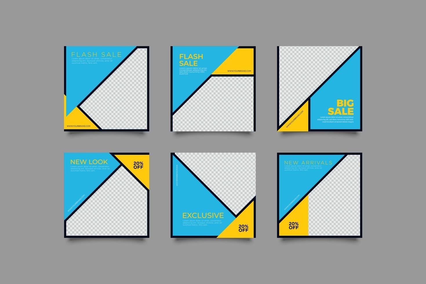 Minimalist modern social media posts vector