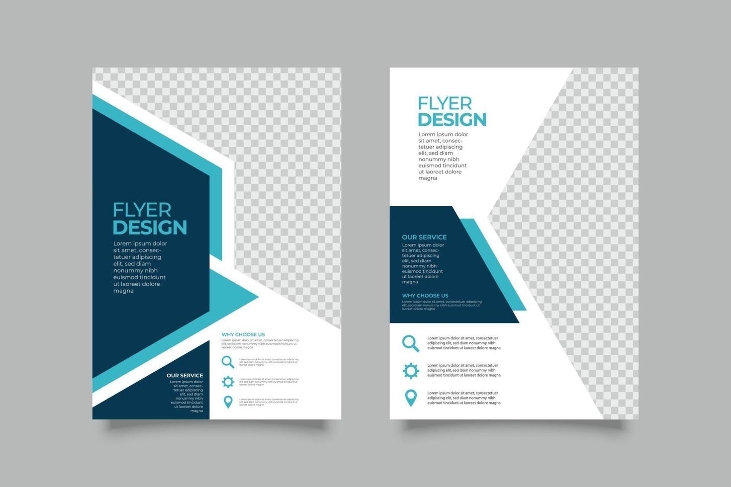 Digital marketing flyer template with abstract shapes vector