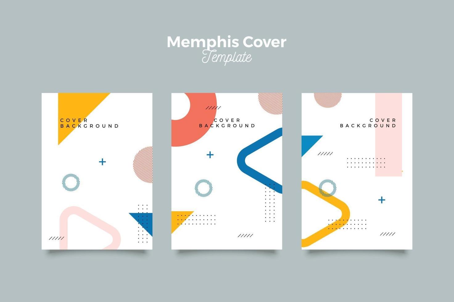 Set of abstract memphis covers collection vector