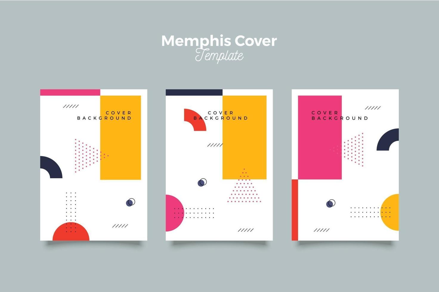 Cover memphis template collection with organic shapes vector