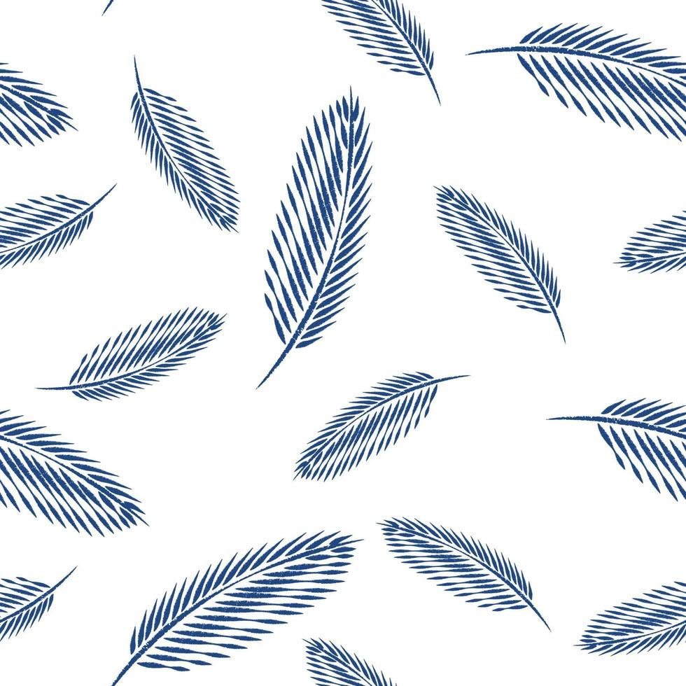 Leaves of palm tree seamless pattern background. vector