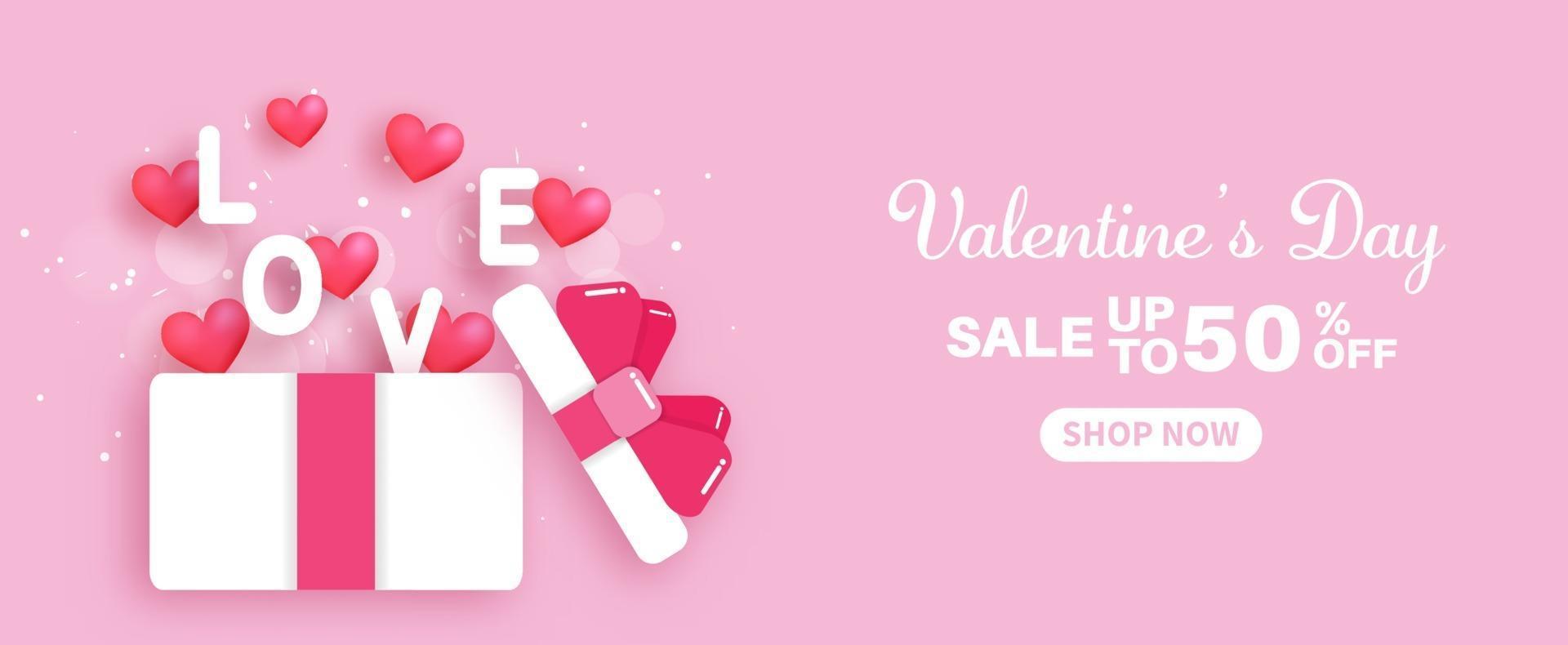 Valentine's day sale banner. vector