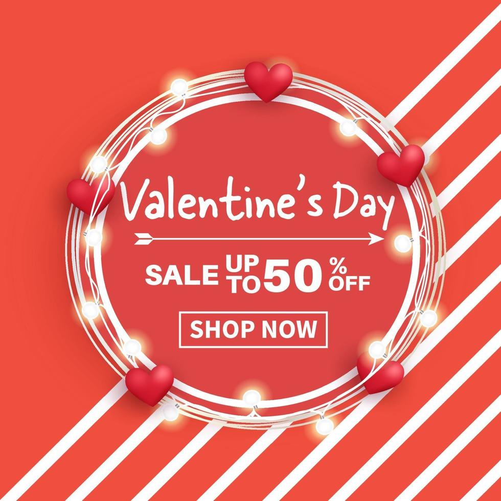 Valentine's day sale banner. vector