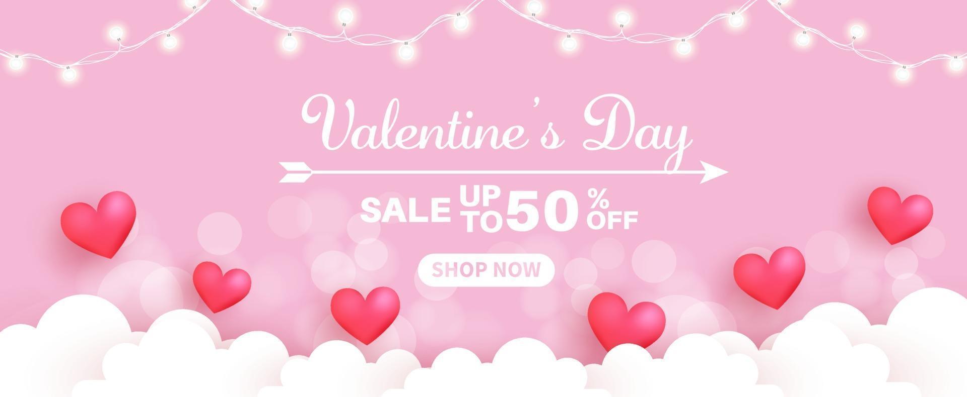 Valentine's day sale banner. vector
