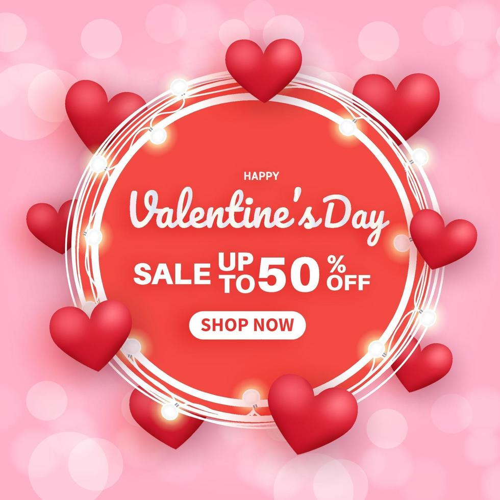 Valentine's day sale banner. vector