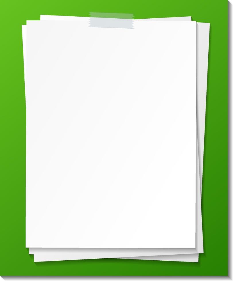 Empty paper note template stick with tape vector