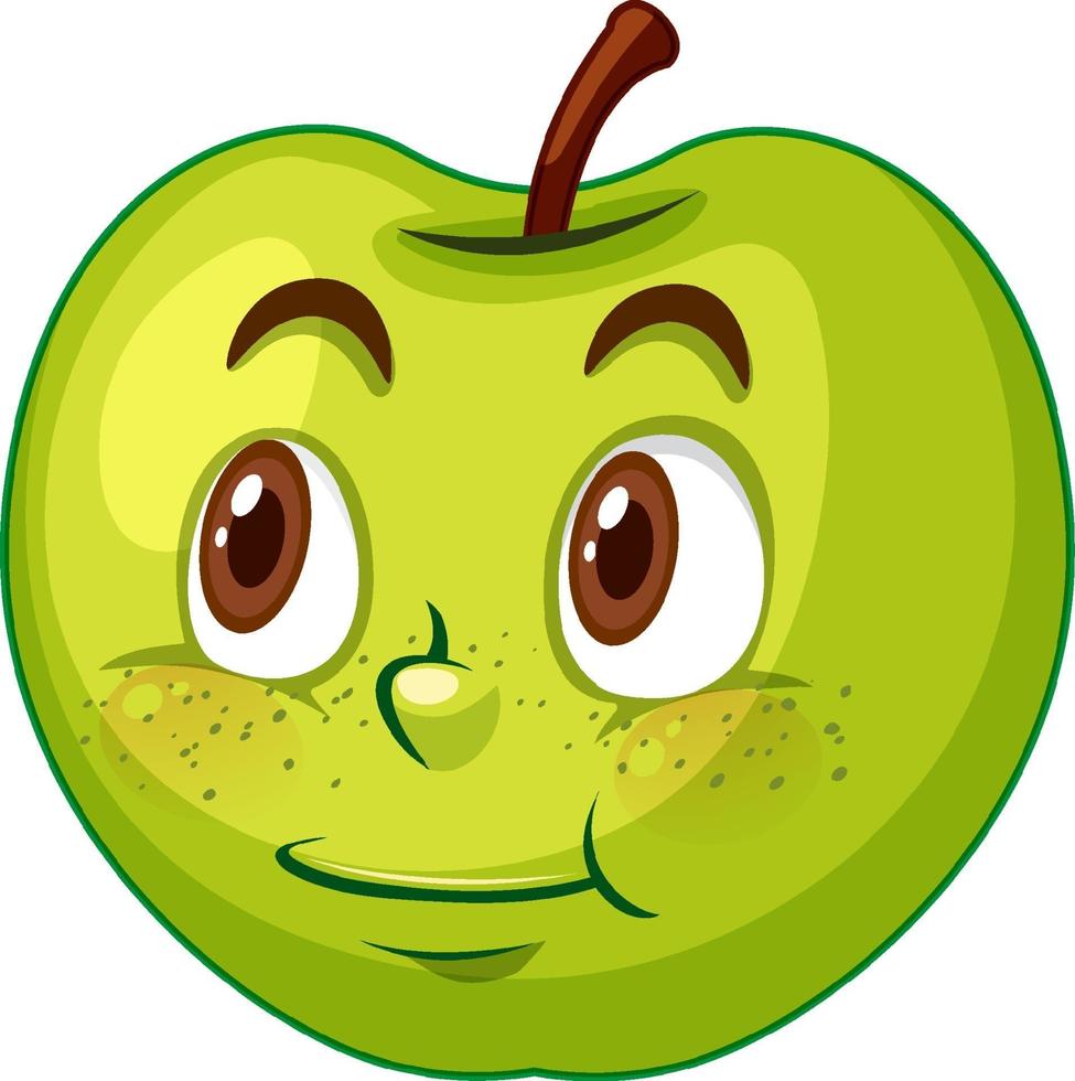 personaje de dibujos animados de manzana con expresión facial vector