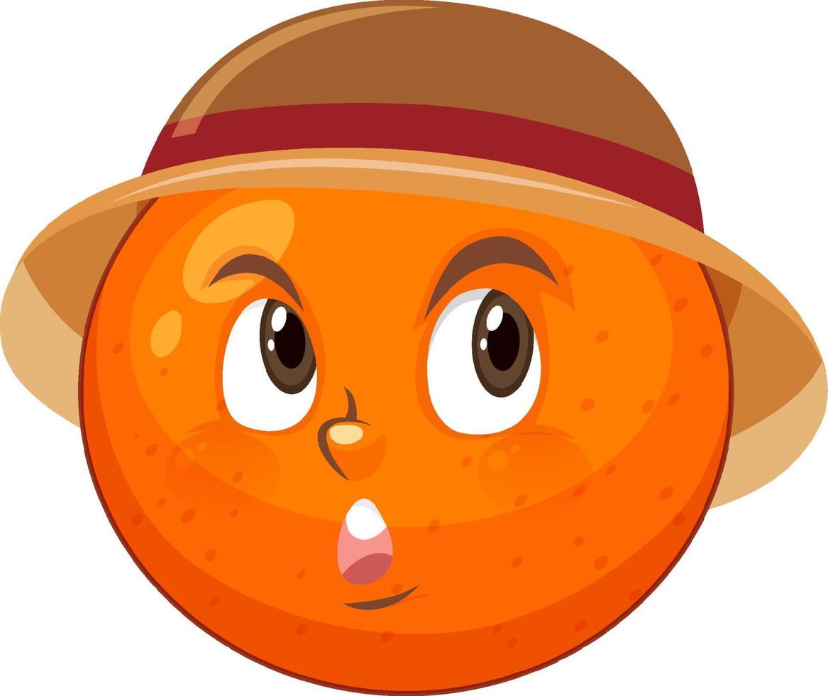 personaje de dibujos animados naranja con expresión facial vector