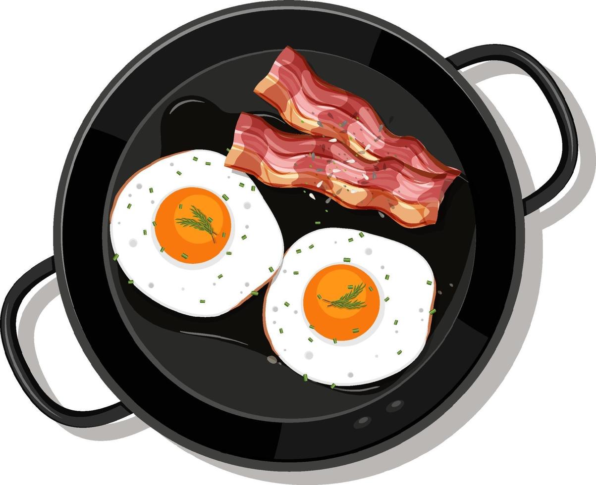 Breakfast in the pan isolated vector