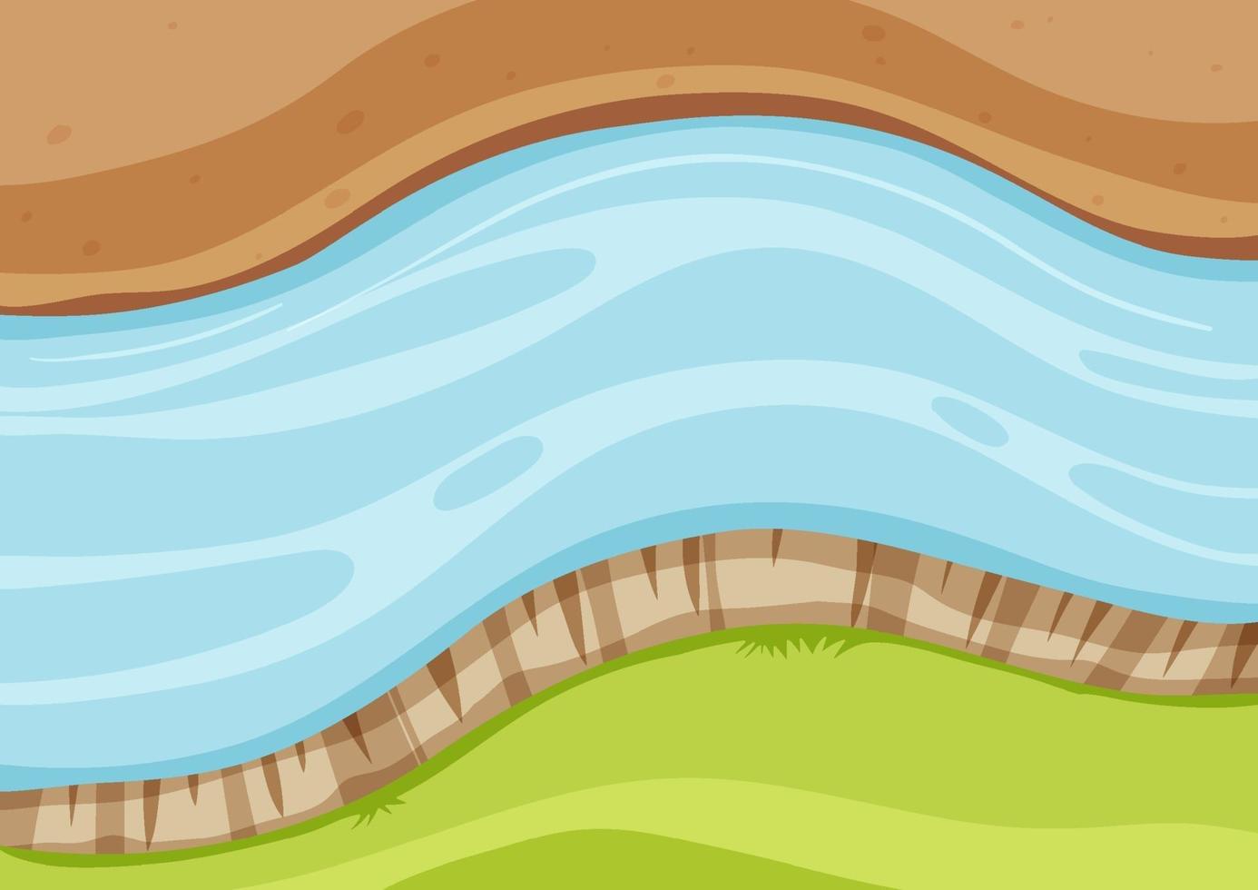 Aerial view of river close up vector