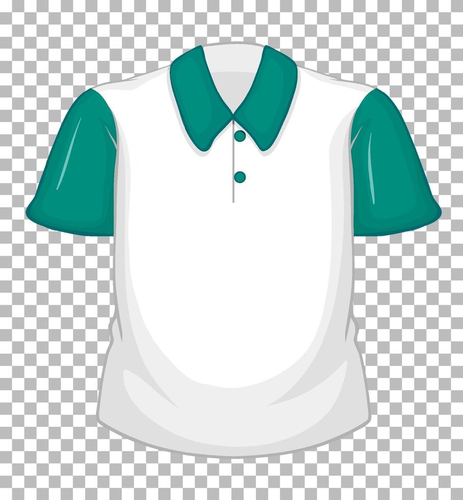 Blank white shirt with green short sleeves and pocket vector